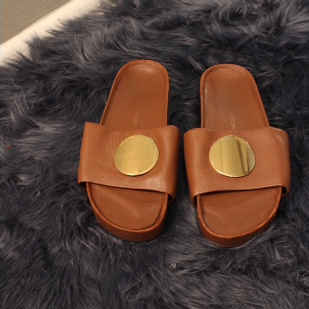 Tory Burch Patos Platform Slide Sandal in Brown